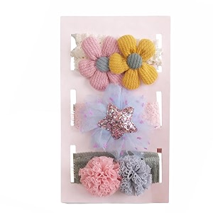 syga 3 pcs baby girl headband soft flower bow strechable hairband suitable for newborns infants toddlers and kids 0-3 yearscolor - 1008multicolor