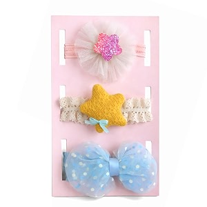 syga 3 pcs baby girl headband soft flower bow strechable hairband suitable for newborns infants toddlers and kids 0-3 yearscolor - 1005multicolor