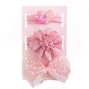 syga 3 pcs baby girl headband soft flower bow strechable hairband suitable for newborns infants toddlers and kids 0-3 yearscolor - 1006multi