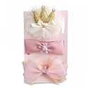 SYGA 3 Pcs Baby Girl Headband Soft Flower Bow Strechable Hairband Suitable For Newborns, Infants, Toddlers And Kids 0-3 Years(Color - 1001), Pink