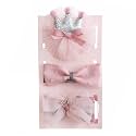 SYGA 3 Pack Baby Girl Headbands – Soft Stretchable Flower Bow Hairbands with Crown &amp; Glitter Design, Comfortable Newborn Infant Toddler for 0-3 Years (Pink, Style 1010)