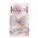 SYGA 3 Pcs Children Girl Baby Elastic Hairband Princess Wind Bow Flower Headband Suit Baby Headdress Photo Hair Accessories For 0-3 Years, White