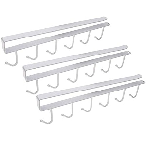 syga 3 pieces wall hanger 6 pin nail free rack_black