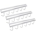 SYGA 3 Pieces Wall Hanger 6 Pin Nail Free Rack_Black