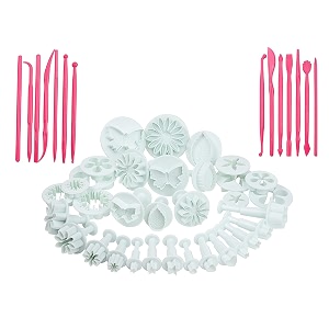 syga 33 pieces flower fondant cake sugarcraft decorating kit cookie mould with 14 fondant sticks