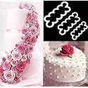 Syga 3pcs Cake Decoration Mold, DIY One-Piece Molded Fondant Roses Printing Mould Tool Set, Food Grade Cutter Modeling Tools for Christmas Party Wedding Cake in Mould Dessert Decorators, White