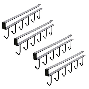 syga 4 pieces wall hanger 6 pin nail free rack_black