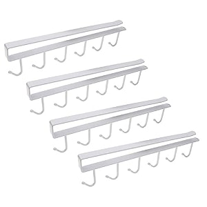 syga 4 pieces wall hanger 6 pin nail free rack_white