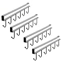 SYGA 4 Pieces Wall Hanger 6 Pin Nail Free Rack_Black