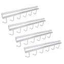 SYGA 4 Pieces Wall Hanger 6 Pin Nail Free Rack_White