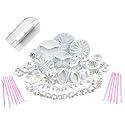 SYGA 48 Pieces Decorating Kit containing 33 Flower Fondant Cake Sugarcraft Cookie Mould with 1 Cake Smoother and 14 Fondant Sticks