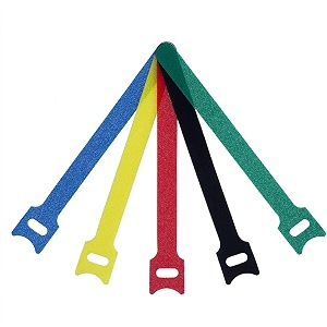 syga 50pcs cable tie hook and loop straps fastener nylon reusable self-adhesive cable organiser for pc tv usb network cable tape for home and office-12mm width and 150mm length multicolor