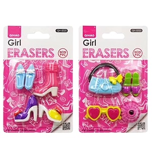 syga 8 pcs cartoon shaped diy creative aerospace military girl rubber erasers for child student gift girl