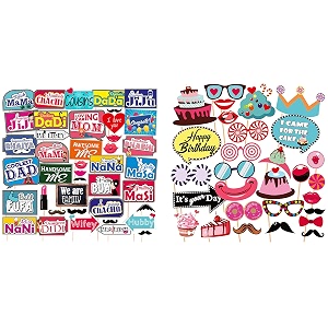 syga all occasion indian family photo booth party props amp syga birthday party theme party supplies props multi colour set of 29
