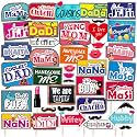 SYGA All Occasion Indian Family Photo Booth Party Props Craft Item for Wedding, Baby Shower, Birthday Multi Color (Set of 41, Large)