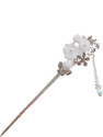 SYGA Ancient Style Pearl Metal Hair Stick For Women Girls-White Flower Bun Stick (White)