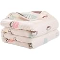SYGA Baby's 6 Layer Muslin Cotton Stroller Cover Swaddle Wrap Receiving Blanket (110, Monkey)