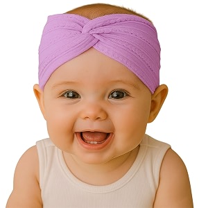 syga baby headband nylon soft stretchable bow hairbands for newborn infant toddler kids 0-3 year purple