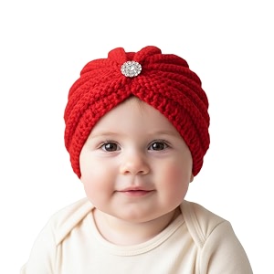 syga baby winter knitted hat children rabit ears warm wool baby cap bowknot turban cap for 0-3 year