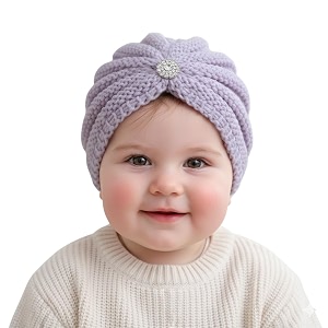 syga baby winter knitted hat children rabit ears warm wool baby cap bowknot turban cap for 0-3 year