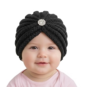 syga baby winter knitted hat children rabit ears warm wool baby cap bowknot turban cap for 0-3 year