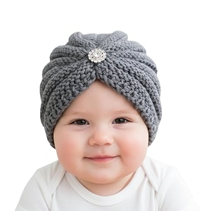 syga baby winter knitted hat children rabit ears warm wool baby cap bowknot turban cap for 0-3 year