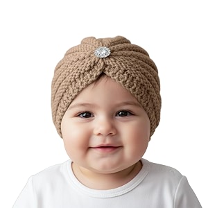 syga baby winter knitted hat children rabit ears warm wool baby cap bowknot turban cap for 0-3 year