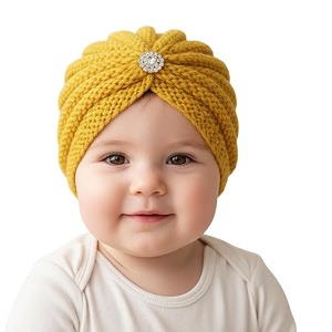 syga baby winter knitted hat children rabit ears warm wool baby cap bowknot turban cap for 0-3 year