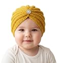 SYGA Baby Winter Knitted Hat Children RABIT Ears Warm Wool Baby Cap Bowknot Turban Cap for 0-3 Year
