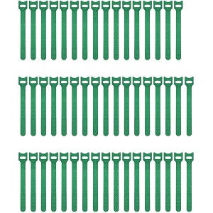 syga cable tie hook and loop straps fastener nylon reusable self-adhesive cable organiser for pc tv usb network cable tape for home and office-12mm x 150mm length green 50pcs
