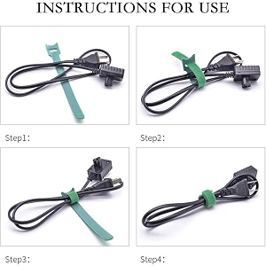 syga cable tie hook and loop straps fastener nylon reusable self-adhesive cable organiser for pc tv usb network cable tape for home and office-12mm width and 150mm length green 10pcs
