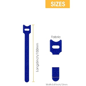 syga cable tie hook and loop straps fastener nylon reusable self-adhesive cable organiser for pc tv usb network cable tape for home and office-12mm x 150mm length blue 30pcs