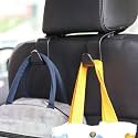 SYGA Car Seat Headrest Hook for Handbag Purse Coat, Universal fit for Vehicle Car, Black - 2 Pcs