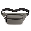 SYGA Chest Bag Waist Fanny Pack Running Belt for Men Women Unisex Bum Bag with Headphone Jack and 2-Zipper Pockets Adjustable Belt for Outdoors Yoga Workout Hiking Gifts for Men Women- Khaki