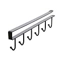 SYGA Metal 6 Pin Nail Free Rack Wall Hanger, Black