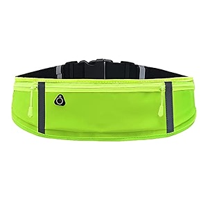 syga running waist belt for women amp men sweat rainproof phone holder with adjustable strap amp 3 pockets headphone hole waistbag for all kind of phone-sports yoga workout amp outdoor activities- green
