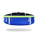 SYGA Running Waist Belt for Women &amp; Men Sweat Rainproof Phone Holder with Adjustable Strap &amp; 3 Pockets Headphone Hole WaistBag for All Kind of Phone-Sports, Yoga, Workout &amp; Outdoor Activities- Blue