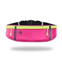 SYGA Running Waist Belt for Women &amp; Men Sweat Rainproof Phone Holder with Adjustable Strap &amp; 3 Pockets Headphone Hole WaistBag for All Kind of Phone-Sports, Yoga, Workout &amp; Outdoor Activities- Pink