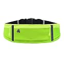 SYGA Running Waist Belt for Women &amp; Men Sweat Rainproof Phone Holder with Adjustable Strap &amp; 3 Pockets Headphone Hole WaistBag for All Kind of Phone-Sports, Yoga, Workout &amp; Outdoor Activities- Green