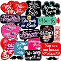 Syga Card paper and hard wood stick Pre Wedding,Wedding Ceremony Theme Party, Photo Booth Props, Multicolour, Set of 20