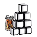 SYGA Stainless Steel Whiskey Stones Ice Cubes Reusable for Whiskey, Vodka, Liqueurs, Wine, Beverage Juice or Soda - Pack of 6
