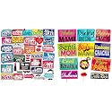 SYGA Multicolour Photo Booth Props, Set of 41 + Set of 12, Paper &amp; Wood, Funny Wedding Party Supplies