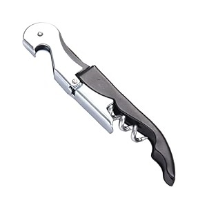 syga three in one wine openerbottle opener made of stainless steel black