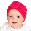 SYGA Unisex 1 Piece Cotton Hat BunTurban Infant Photography Props_DarkPink, Small