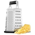 6-Sided Stainless Steel Multipurpose Grater and Slicer Wood Finish for Cut Vegetables, Ginger,Cucumbers, Carrots, Potatoes (Black)