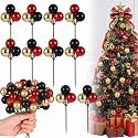 Syhood 12 Sets 7.9 Inch Mouse Christmas Ball Picks and Sprays Decoration