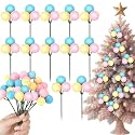 Syhood 12 Sets 7.9 Inch Pastel Christmas Ball Picks and Sprays Decor