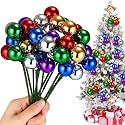 Syhood 12 Sets 7.9 Inch Colorful Christmas Ball Picks and Sprays Decoration