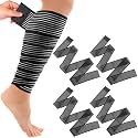 Syhood 4 Pieces Compression Leg Wraps Bandage Adjustable Ankle,71 Inches