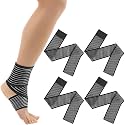 Syhood 4 Pieces Compression Leg Wraps Bandage Adjustable Ankle,28 Inches